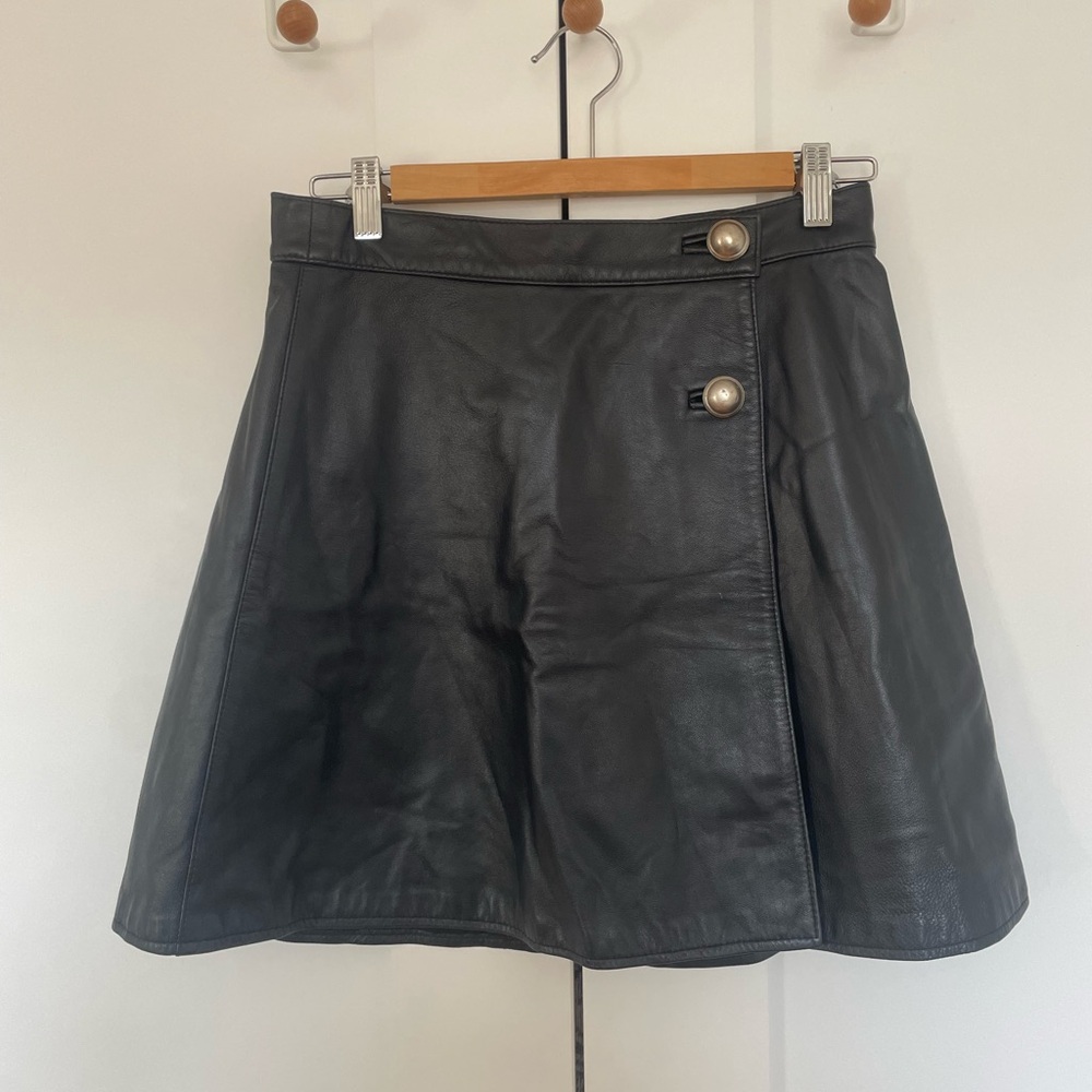 Vintage Leather Wrap Skirt